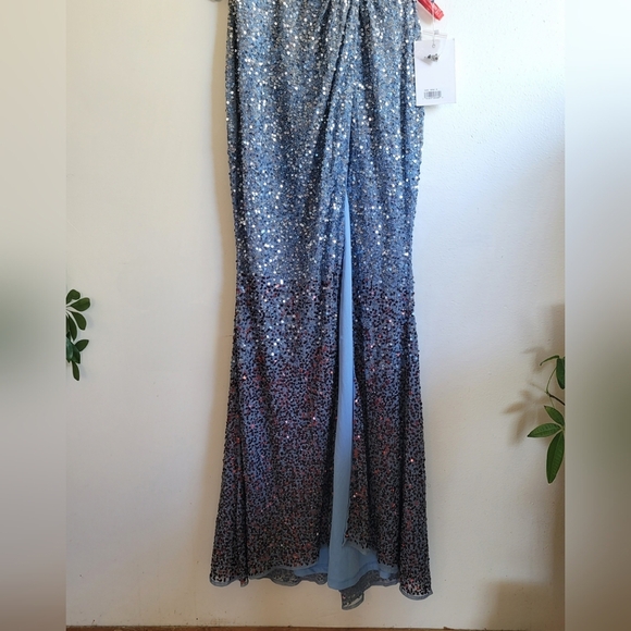 Mac Duggal Blue Sequin Gown - Picture 6 of 13